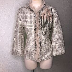 Boston Proper Tan and Cream Jacket